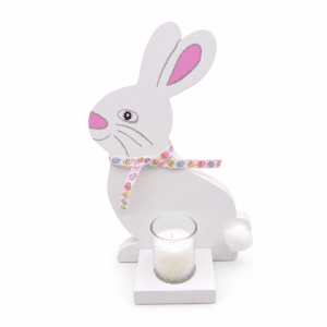 White Bunny Votive Light Holder (11″x6″x4″)